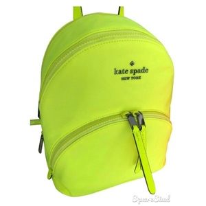 Kate Spade ♠️ Nylon Neon Yellow Backpack
